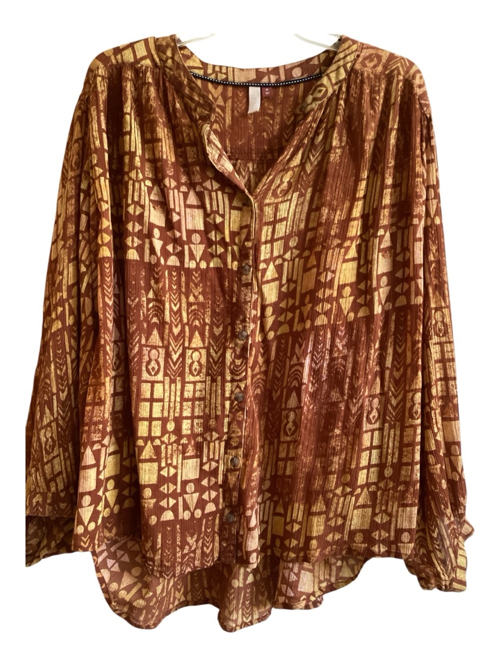 Anthropologie Pilcro The Sidney Batwing Gauze Blouse Size XL - Picture 2 of 5
